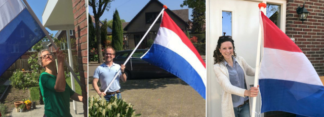 75 jaar bevrijding Ede raadsleden met vlag.png